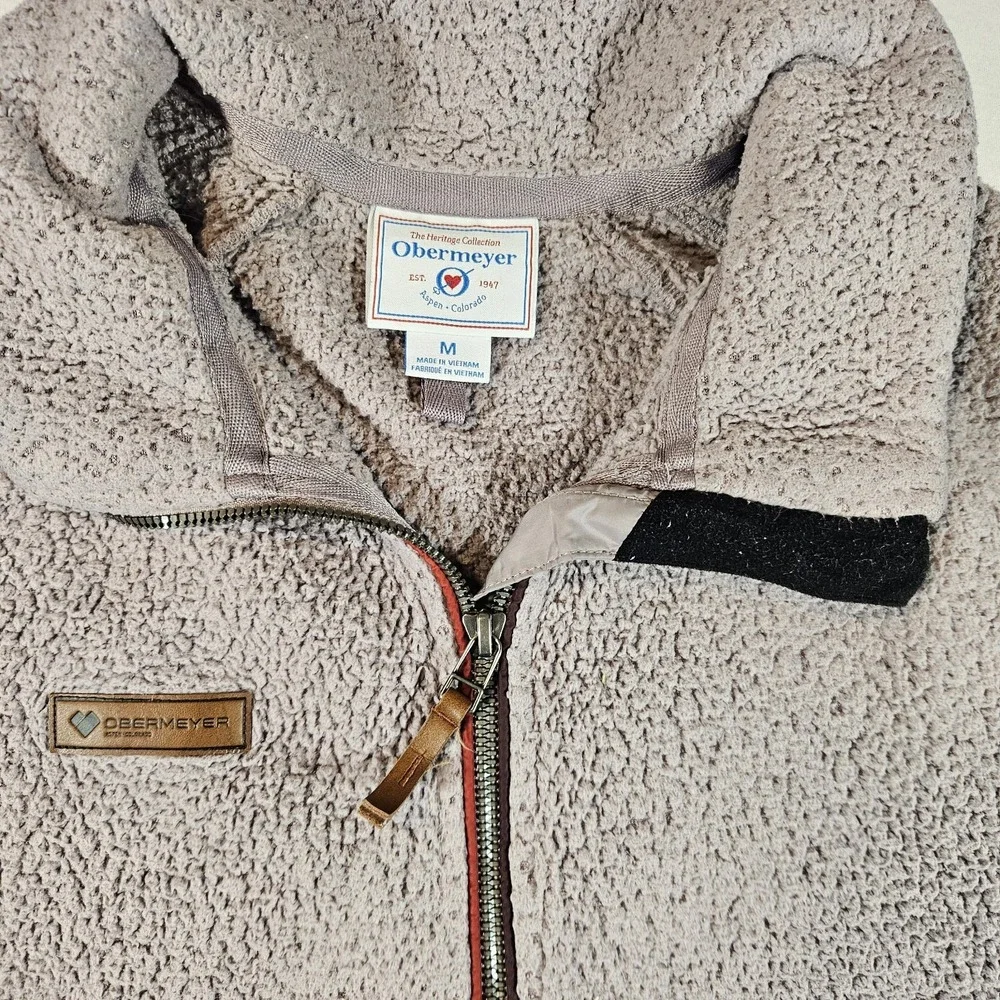 Obermeyer Piper Sherpa Pullover Womens Medium Half Zip Pink Winter Fleece - Picture 4 of 7